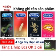 [COMBO] 4 hộp Bao cao su Durex Tùy chọn Performa, Fertherlite,  Invisible, Pleasuremax TẶNG 1 hộp Ok 3 cái